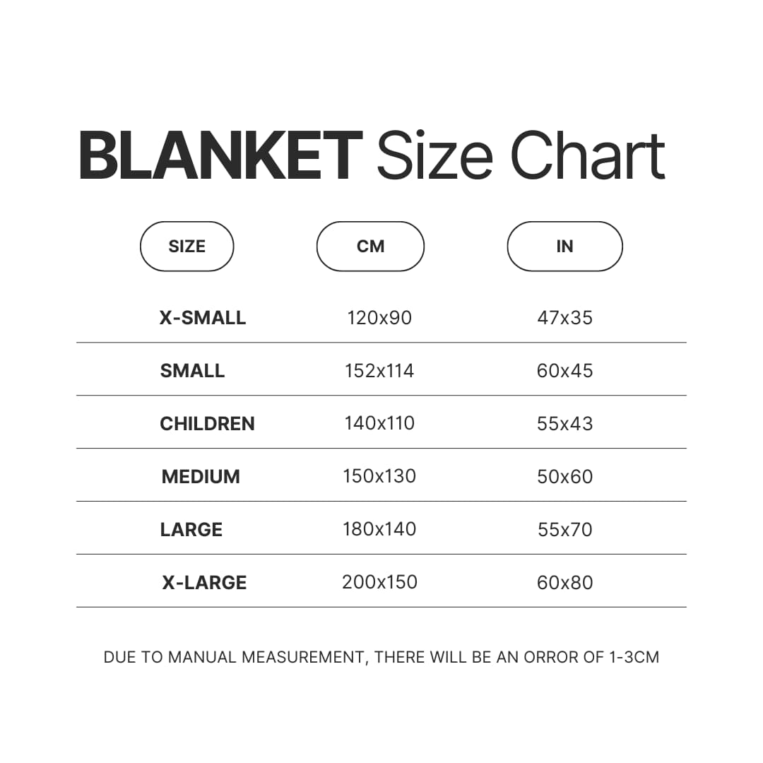 Blanket Size Chart - Rainbow Six Siege Merch