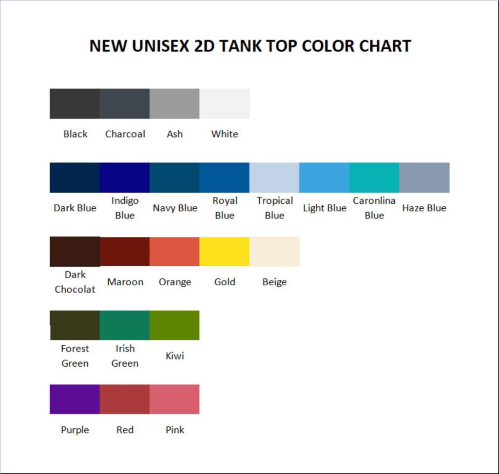 tank top color chart - Rainbow Six Siege Merch